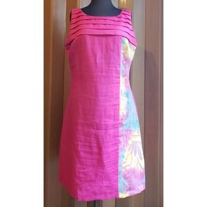 Salma size large Linen pink sleeveless A-line dress